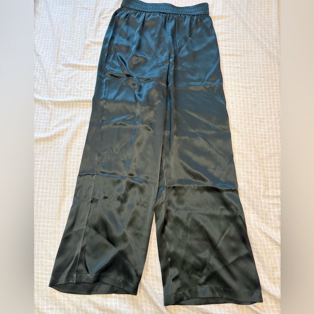 NWT Cami NYC Silk Wide Leg Pants  Green Size S